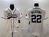 Men's Detroit Tigers #22 Parker Meadows White With Patch Cool Base Stitched Jersey,baseball caps,new era cap wholesale,wholesale hats